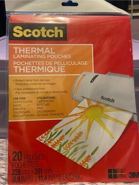 Scotch Thermal Laminating Pouches - Red - 20 Pack